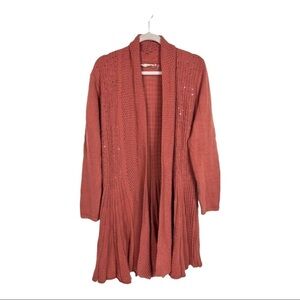 Soft surroundings long pink embellished‎ sweater